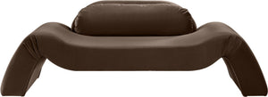 Meridian Furniture Austin Curved Velvet Sofa Sculptural Three Seat Living Room Seating in Rich Brown 44008Brown-L
