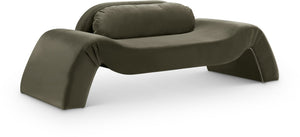 Meridian Furniture Austin Curved Velvet Sofa Eucalyptus Frame Sculptural Living Room Seating 44008Green-L
