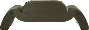 Meridian Furniture Austin Curved Velvet Sofa Eucalyptus Frame Sculptural Living Room Seating 44008Green-L