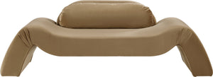 Meridian Furniture Austin Curved Saddle Velvet Sofa with Sculptural Frame for Contemporary Living Rooms 44008Saddle-L