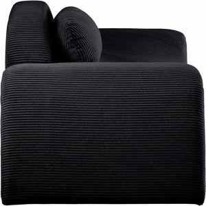 Meridian Furniture Austin Sculptural Curved Accent Chair with Plush Upholstered Seat for Modern Living Rooms Black Corduroy 44009Black-C