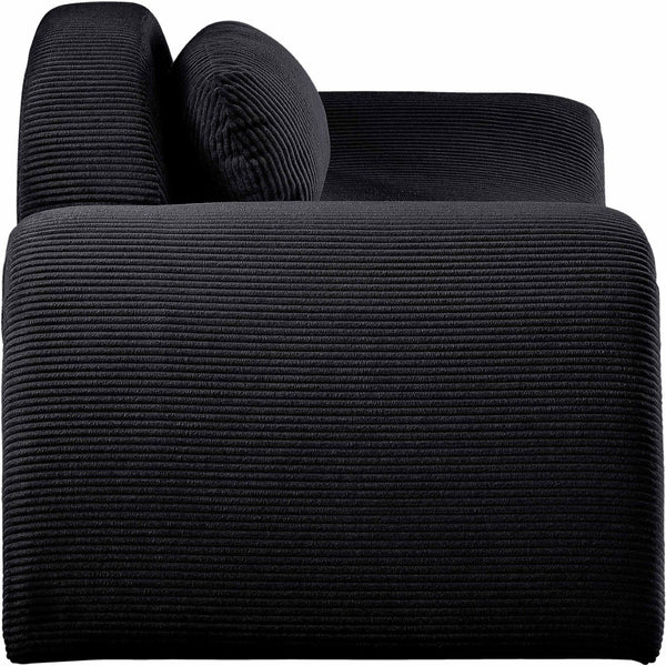 Meridian Furniture Austin Sculptural Curved Accent Chair with Plush Upholstered Seat for Modern Living Rooms Black Corduroy 44009Black-C