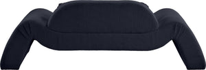 Meridian Furniture Austin Curved Corduroy Sofa Ribbed Microsuede Upholstery for Modern Living Rooms 44009Black-L