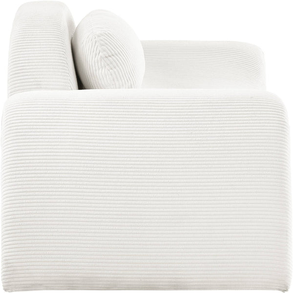 Meridian Furniture Austin Sculptural Curved Accent Chair with Plush Upholstered Seat for Modern Living Rooms Cream Corduroy 44009Cream-C