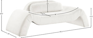 Meridian Furniture Austin Wide-wale Corduroy Three Seat Sofa Curved Eucalyptus Frame Living Room 44009Cream-L