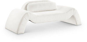Meridian Furniture Austin Wide-wale Corduroy Three Seat Sofa Curved Eucalyptus Frame Living Room 44009Cream-L