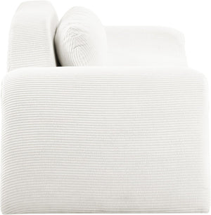 Meridian Furniture Austin Wide-wale Corduroy Three Seat Sofa Curved Eucalyptus Frame Living Room 44009Cream-L