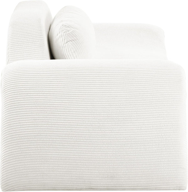 Meridian Furniture Austin Wide-wale Corduroy Three Seat Sofa Curved Eucalyptus Frame Living Room 44009Cream-L