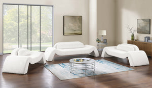 Meridian Furniture Austin Wide-wale Corduroy Three Seat Sofa Curved Eucalyptus Frame Living Room 44009Cream-L