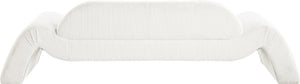 Meridian Furniture Austin Curved Corduroy Sofa Cream Microsuede Three Seat Contemporary Living Room 44009Cream-S