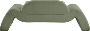 Meridian Furniture Austin Curved Corduroy Sofa Rich Green Upholstery for Modern Living Rooms 44009Green-L