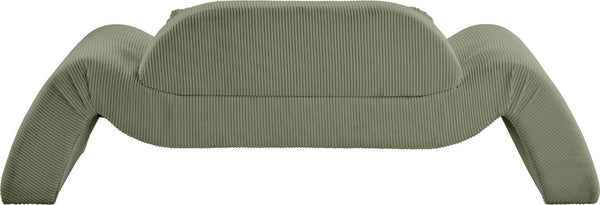 Meridian Furniture Austin Curved Corduroy Sofa Rich Green Upholstery for Modern Living Rooms 44009Green-L