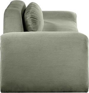 Meridian Furniture Austin Curved Corduroy Sofa Soft Green Microsuede Living Room Contemporary Seat 44009Green-S