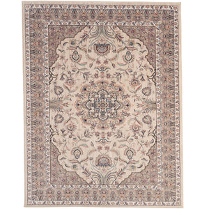 Capel Rugs Bosphorus-heriz Luxurious Machine-woven Rug - Durable, Soft Polyester With Timeless Traditional Design Ivory, Green 100% Polyester 4401rs08001100600