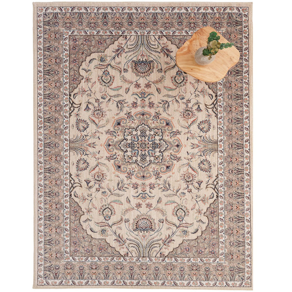 Capel Rugs Bosphorus-heriz Luxurious Machine-woven Rug - Durable, Soft Polyester With Timeless Traditional Design Ivory, Green 100% Polyester 4401rs08001100600