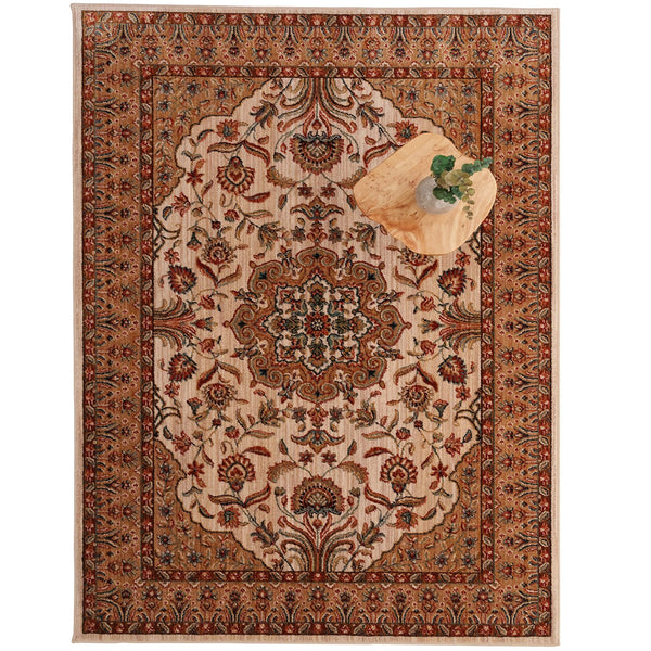 Capel Rugs Bosphorus-heriz Luxurious Machine-woven Rug - Durable, Soft Polyester With Timeless Traditional Design Natural, Gold 100% Polyester 4401rs03050502725