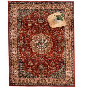 Capel Rugs Bosphorus-heriz Luxurious Machine-woven Rug - Durable, Soft Polyester With Timeless Traditional Design Rust, Green 100% Polyester 4401rs03050502800