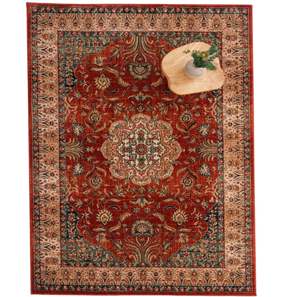 Capel Rugs Bosphorus-heriz Luxurious Machine-woven Rug - Durable, Soft Polyester With Timeless Traditional Design Rust, Green 100% Polyester 4401rs03050502800