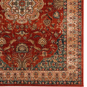 Capel Rugs Bosphorus-heriz Luxurious Machine-woven Rug - Durable, Soft Polyester With Timeless Traditional Design Rust, Green 100% Polyester 4401rs03050502800