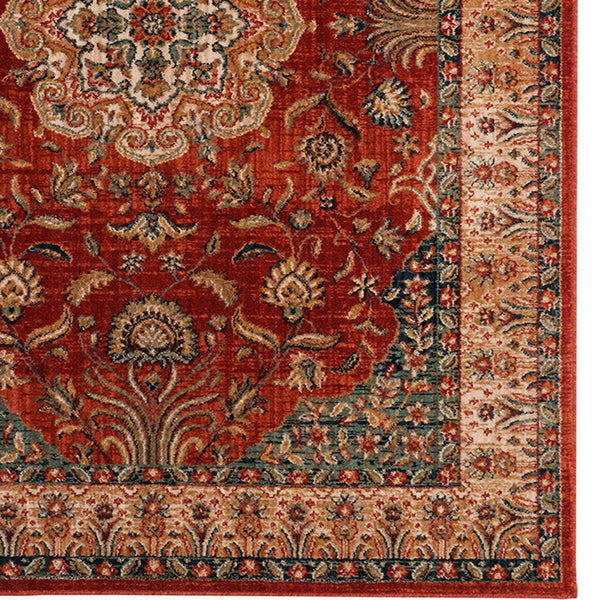 Capel Rugs Bosphorus-heriz Luxurious Machine-woven Rug - Durable, Soft Polyester With Timeless Traditional Design Rust, Green 100% Polyester 4401rs03050502800