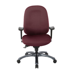 OSP Home Furnishings Multi-function Ergonomic High Back Office Chair with Lumbar Support and Titanium Base High Wine 8511-298