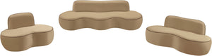 Meridian Furniture Swerve Sculptural Velvet Accent Chair with Curved Silhouette for Modern Living Room Decor Beige 44021Beige-C