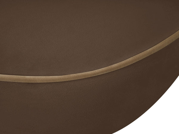 Meridian Furniture Swerve Curved Velvet Sofa with Contrast Piping Sculptural Upholstered Living Room Seating Brown 100 inches 44021Brown-S