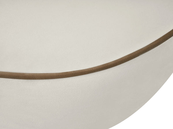 Meridian Furniture Swerve Curved Velvet Sofa with Contrast Piping Sculptural Upholstered Living Room Seating Cream 100 inches 44021Cream-S