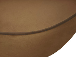 Meridian Furniture Swerve Curved Velvet Sofa with Contrast Piping Sculptural Upholstered Living Room Seating Saddle 100 inches 44021Saddle-S