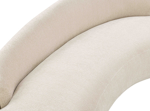 Meridian Furniture Caspian Curved Chenille Sofa with Sculptural Silhouette and Solid Wood Frame for Living Rooms Beige 79 inches 44033Beige-L