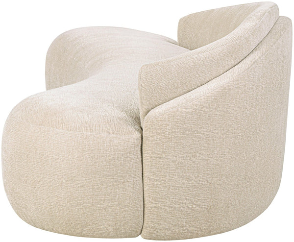 Meridian Furniture Caspian Curved Chenille Sofa with Sculptural Silhouette and Solid Wood Frame for Living Rooms Beige 101 inches 44033Beige-S