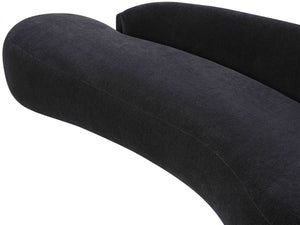 Meridian Furniture Caspian Curved Chenille Sofa with Sculptural Silhouette and Solid Wood Frame for Living Rooms Black 79 inches 44033Black-L