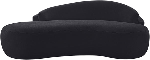 Meridian Furniture Caspian Curved Chenille Sofa with Sculptural Silhouette and Solid Wood Frame for Living Rooms Black 79 inches 44033Black-L