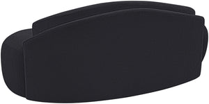 Meridian Furniture Caspian Curved Chenille Sofa with Sculptural Silhouette and Solid Wood Frame for Living Rooms Black 79 inches 44033Black-L