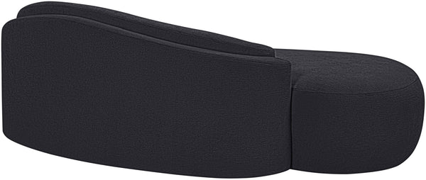 Meridian Furniture Caspian Curved Chenille Sofa with Sculptural Silhouette and Solid Wood Frame for Living Rooms Black 79 inches 44033Black-L