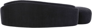 Meridian Furniture Caspian Curved Chenille Sofa with Sculptural Silhouette and Solid Wood Frame for Living Rooms Black 101 inches 44033Black-S