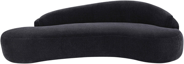 Meridian Furniture Caspian Curved Chenille Sofa with Sculptural Silhouette and Solid Wood Frame for Living Rooms Black 101 inches 44033Black-S