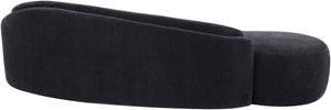 Meridian Furniture Caspian Curved Chenille Sofa with Sculptural Silhouette and Solid Wood Frame for Living Rooms Black 101 inches 44033Black-S
