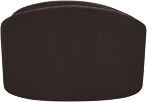 Meridian Furniture Caspian Curved Sculptural Chenille Accent Chair with Solid Wood Frame for Modern Living Spaces Brown 44033Brown-C