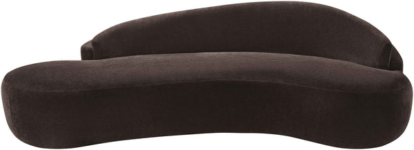 Meridian Furniture Caspian Curved Chenille Sofa with Sculptural Silhouette and Solid Wood Frame for Living Rooms Brown 101 inches 44033Brown-S