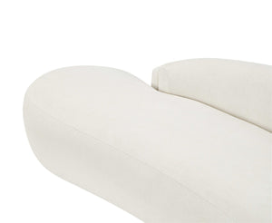 Meridian Furniture Caspian Curved Chenille Sofa with Sculptural Silhouette and Solid Wood Frame for Living Rooms Cream 79 inches 44033Cream-L