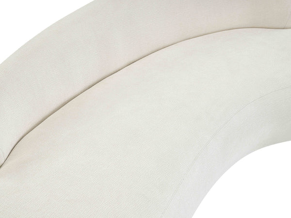 Meridian Furniture Caspian Curved Chenille Sofa with Sculptural Silhouette and Solid Wood Frame for Living Rooms Cream 79 inches 44033Cream-L