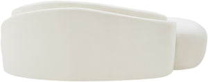 Meridian Furniture Caspian Curved Chenille Sofa with Sculptural Silhouette and Solid Wood Frame for Living Rooms Cream 79 inches 44033Cream-L