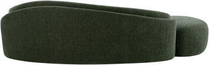 Meridian Furniture Caspian Curved Chenille Sofa with Sculptural Silhouette and Solid Wood Frame for Living Rooms Green 101 inches 44033Green-S