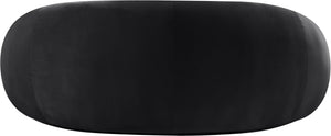 Meridian Furniture Emery Curved Velvet Sofa with Deep Cushioned Seating and Rounded Arms for Modern Living Rooms Black 77 inches 44044Black-L