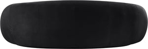 Meridian Furniture Emery Curved Velvet Sofa with Deep Cushioned Seating and Rounded Arms for Modern Living Rooms Black 95 inches 44044Black-S