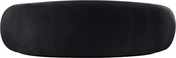 Meridian Furniture Emery Curved Velvet Sofa with Deep Cushioned Seating and Rounded Arms for Modern Living Rooms Black 95 inches 44044Black-S