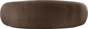 Meridian Furniture Emery Curved Velvet Sofa with Deep Cushioned Seating and Rounded Arms for Modern Living Rooms Brown 95 inches 44044Brown-S