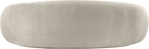 Meridian Furniture Emery Curved Velvet Sofa with Deep Cushioned Seating and Rounded Arms for Modern Living Rooms Cream 95 inches 44044Cream-S