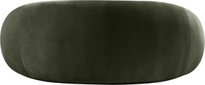 Meridian Furniture Emery Curved Velvet Sofa with Deep Cushioned Seating and Rounded Arms for Modern Living Rooms Green 77 inches 44044Green-L